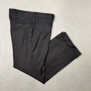 Paul Stuart Dress Pants Mens 36x28 Gray Flat Front Cuffed Suit Trousers Formal